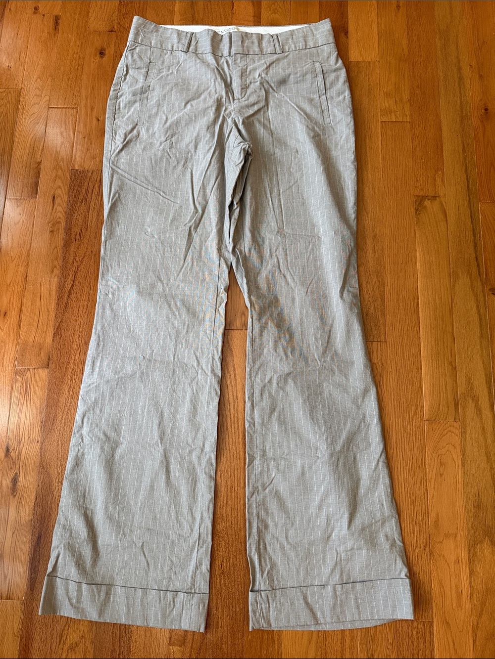 Y2K Banana Republic Light Gray Pinstripe Martin Fit Tailored Pants